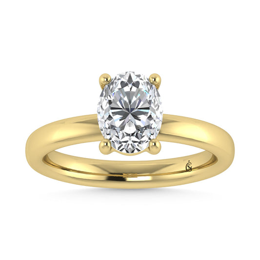 14K Yellow Gold Lab Grown Diamond 1 Ct.Tw. Oval Shape Solitaire Ring