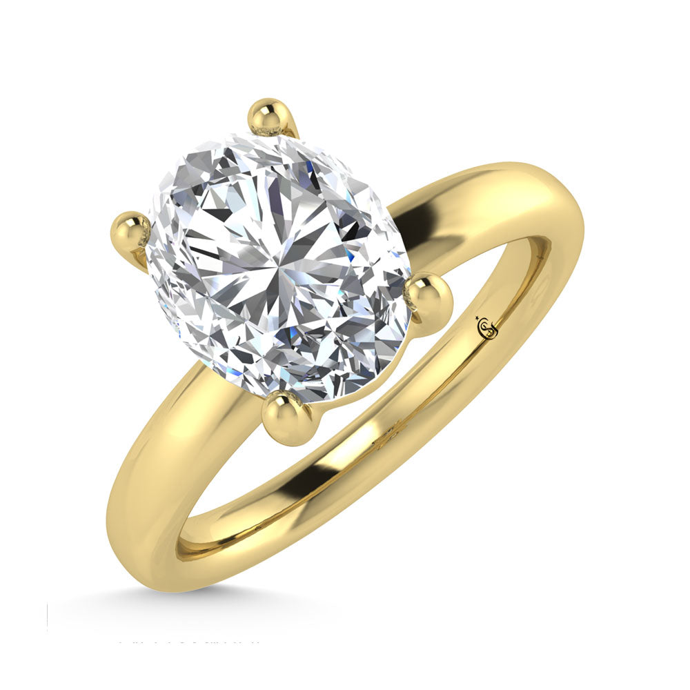 14K Yellow Gold Lab Grown Diamond 1 1/2 Ct.Tw. Oval Shape Solitaire Ring