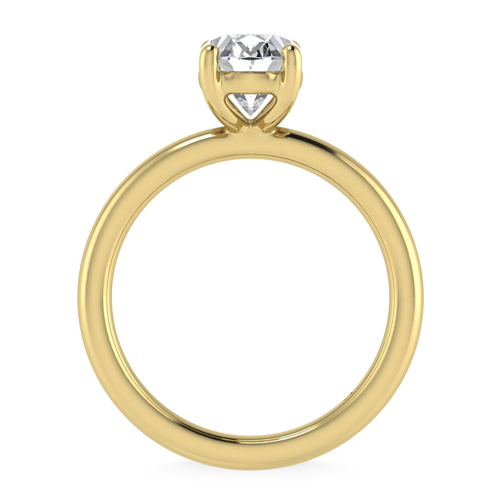 14K Yellow Gold Lab Grown Diamond 1 1/2 Ct.Tw. Oval Shape Solitaire Ring