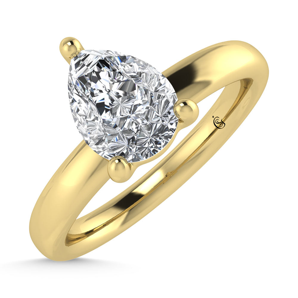 14K Yellow Gold Lab Grown Diamond 1 Ct.Tw. Pear Shape Solitaire Ring