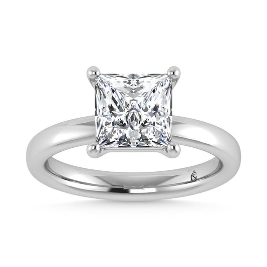 14K White Gold Lab Grown Diamond 1 Ct.Tw. Princess Shape Solitaire Ring