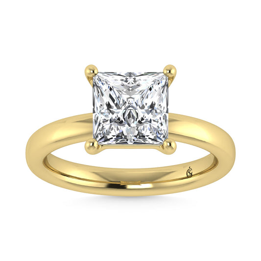 14K Yellow Gold Lab Grown Diamond 1 Ct.Tw. Princess Shape Solitaire Ring