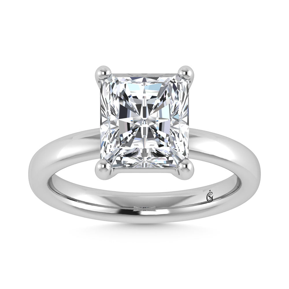 14K White Gold Lab Grown Diamond 1 1/2 Ct.Tw. Radiant Shape Solitaire Ring