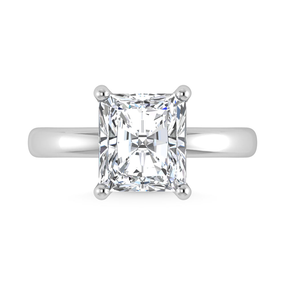 14K White Gold Lab Grown Diamond 1 1/2 Ct.Tw. Radiant Shape Solitaire Ring