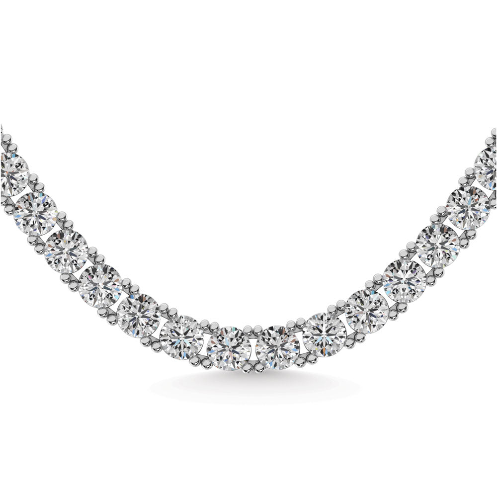 14K White Gold Lab Grown Diamond 5 Ct.Tw. Tennies Necklace 17"