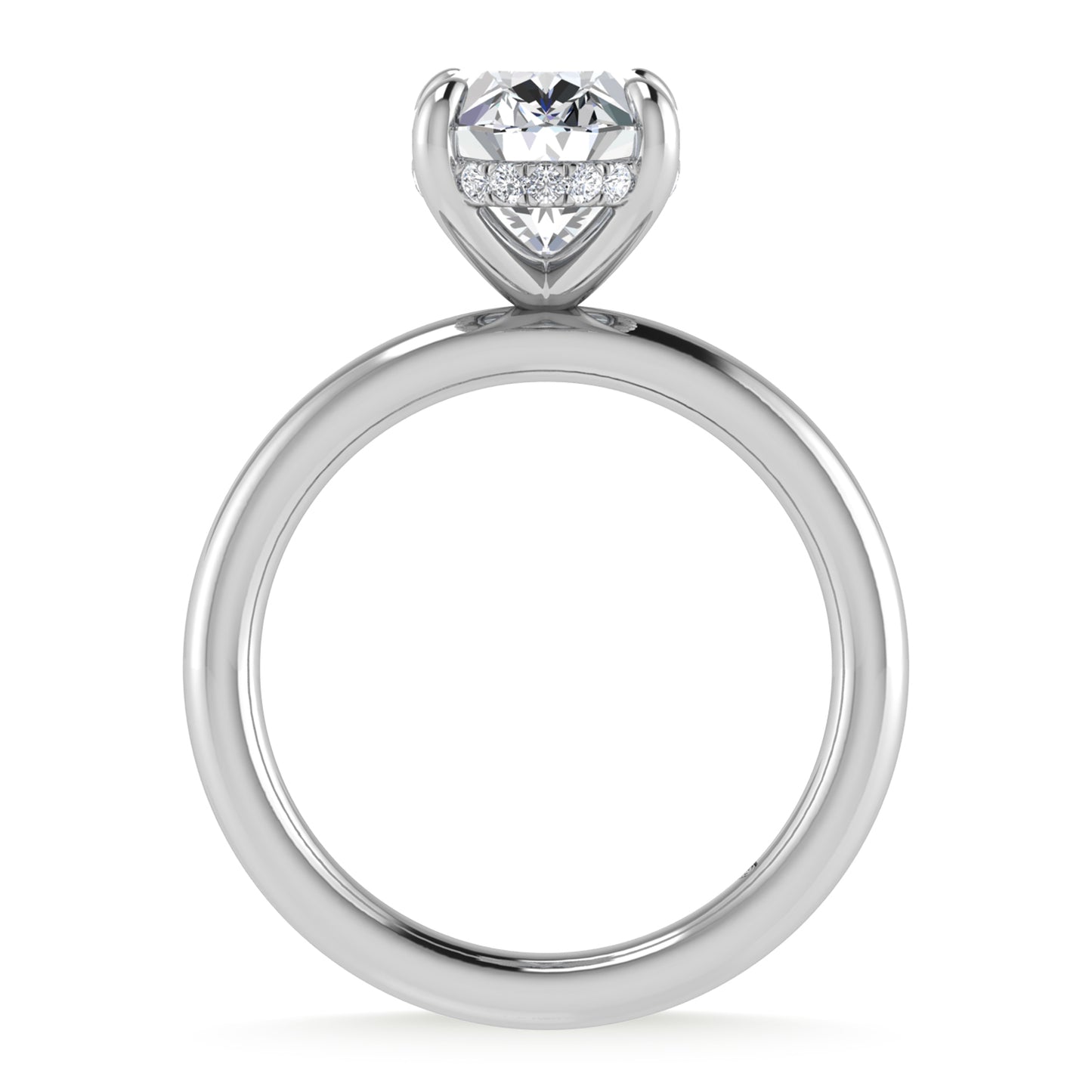 14K White Gold Lab Grown Diamond 2 1/20 Ct.Tw. Oval Shape Certified Engagement Ring (Center 2ct)