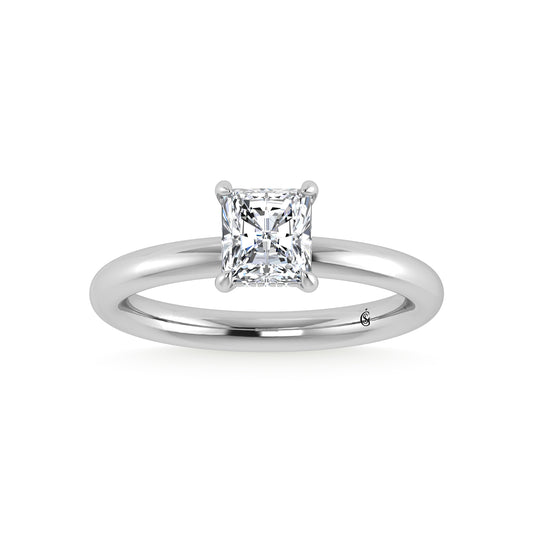 14K White Gold Lab Grown Diamond 1 1/20Ct.Tw. Radiant Shape Certified Engagement Ring (Center 1ct)