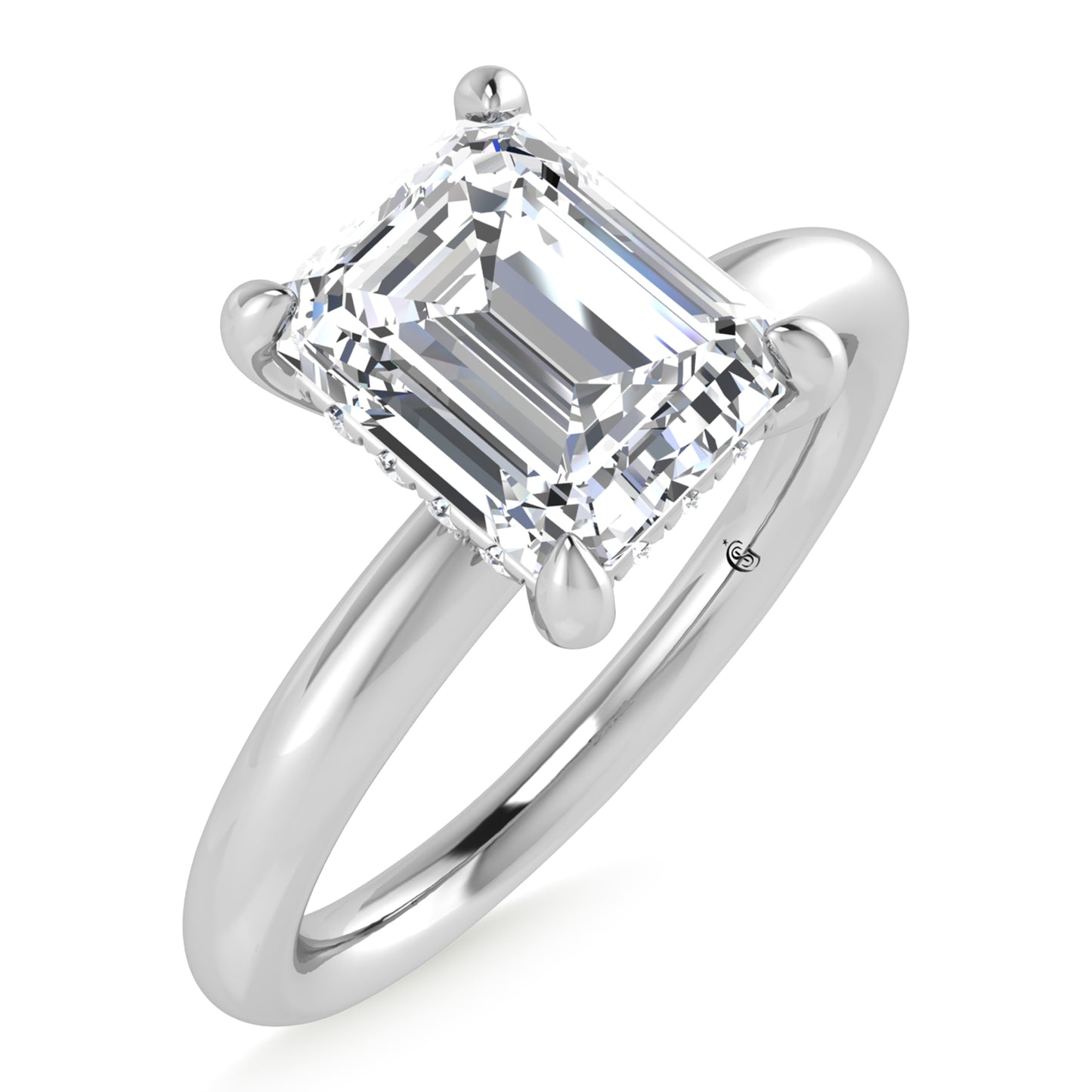 14K White Gold Lab Grown Diamond 1 1/2 Ct.Tw. Radiant Shape Certified Engagement Ring (Center 1.5ct)