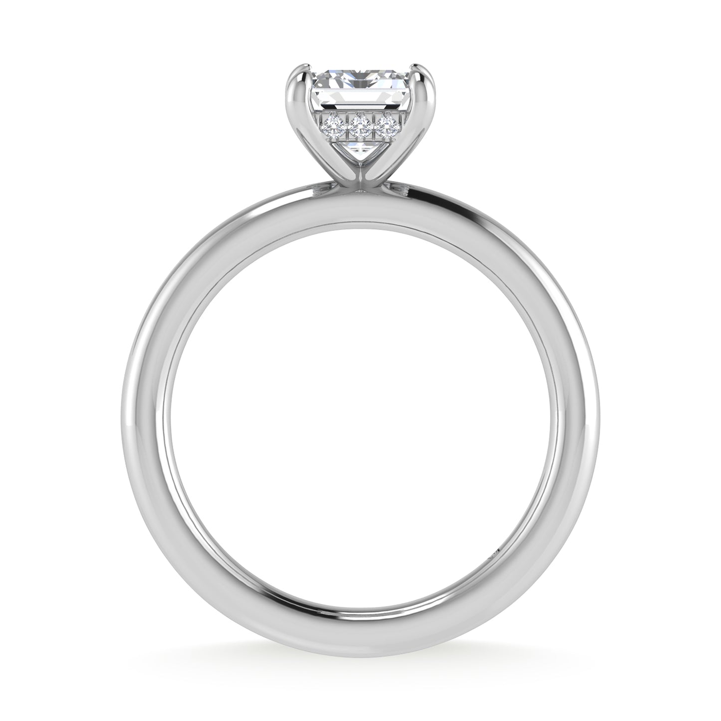 14K White Gold Lab Grown Diamond 1 1/2 Ct.Tw. Radiant Shape Certified Engagement Ring (Center 1.5ct)