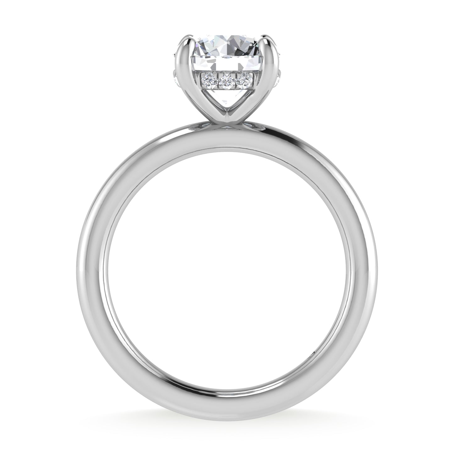 14K White Gold Lab Grown Diamond 2 1/20 Ct.Tw. Round Shape Certified Engagement Ring (Center 2ct)