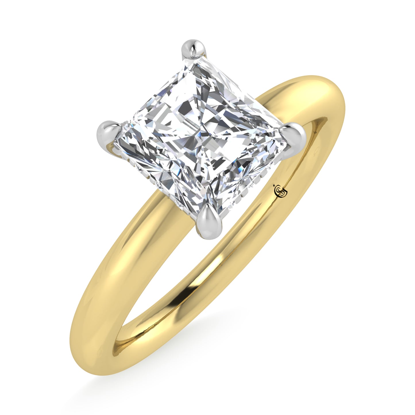 14K White Gold Lab Grown Diamond 1 1/20Ct.Tw. Radiant Shape Certified Engagement Ring (Center 1ct)