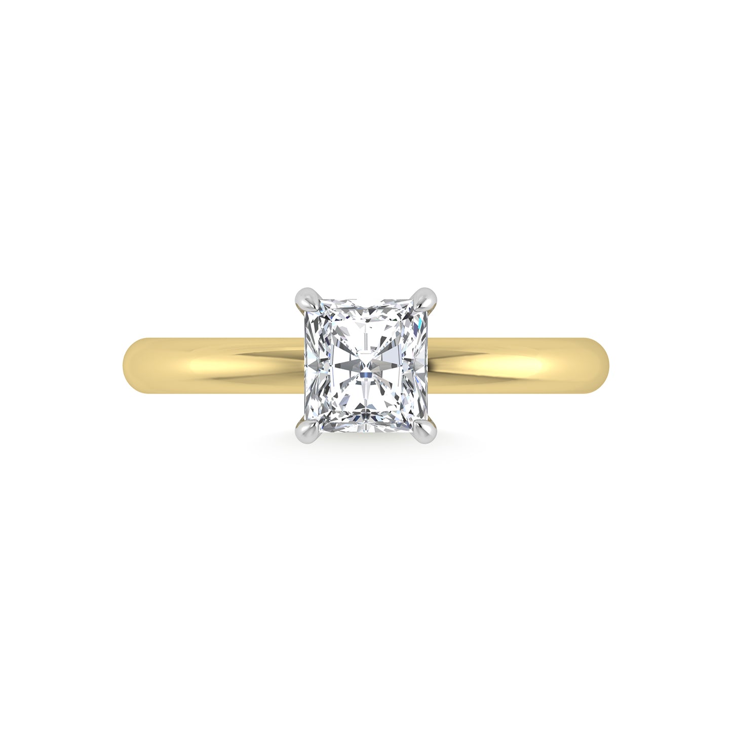 14K White Gold Lab Grown Diamond 1 1/20Ct.Tw. Radiant Shape Certified Engagement Ring (Center 1ct)