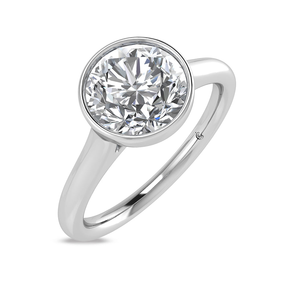 14K White Gold Lab Grown Bezel Set Lab Grown Diamond 1 ct.tw. Solitaire Ring