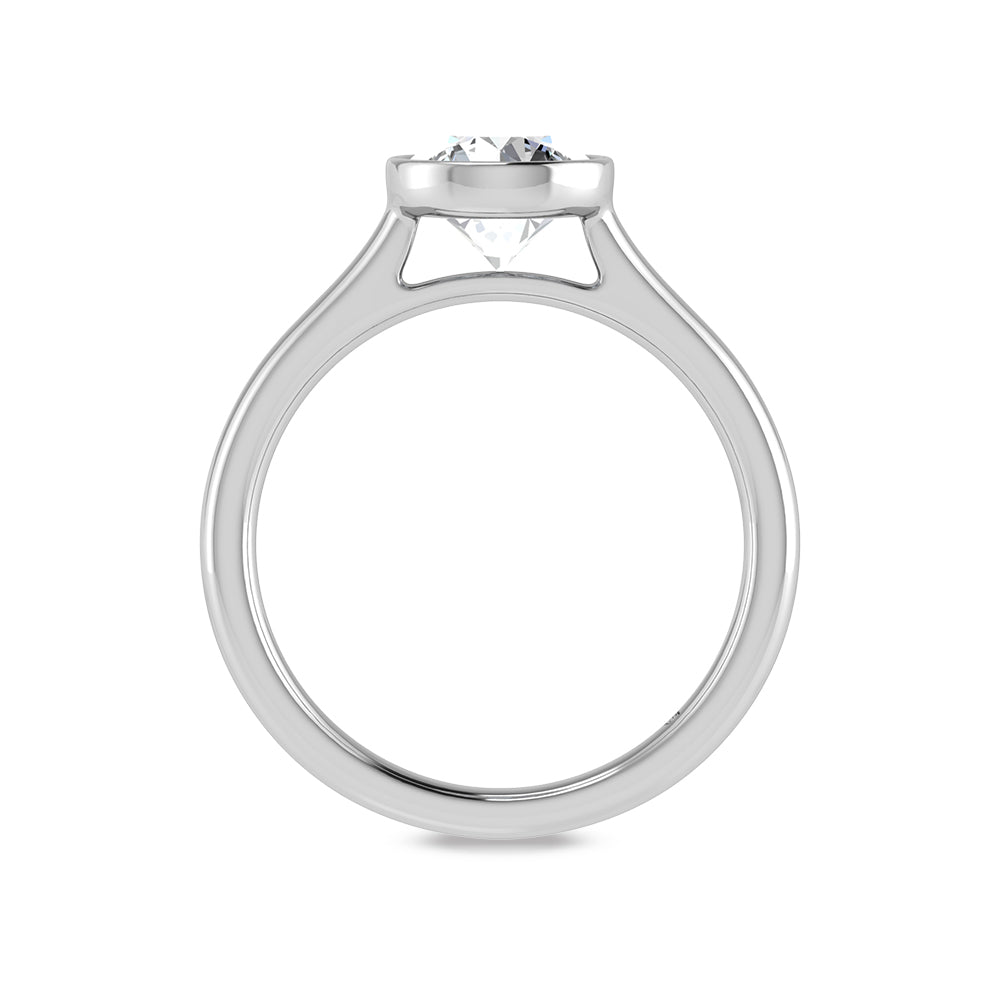 14K White Gold Lab Grown Bezel Set Lab Grown Diamond 1 ct.tw. Solitaire Ring