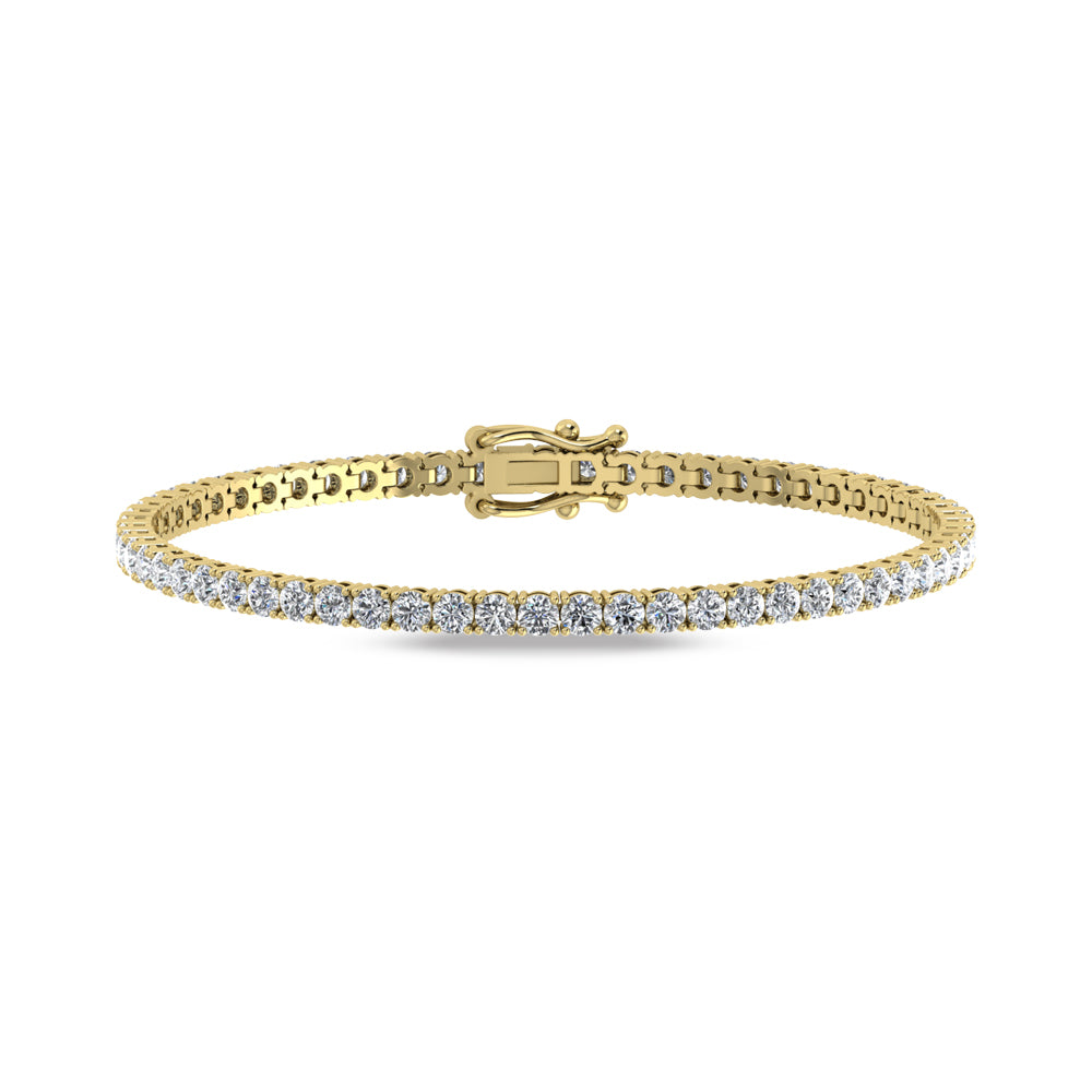 14K Yellow Gold Lab Grown Diamond 26 1/2 Ct.Tw. Tennies Bracelet