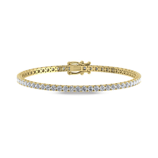 14K Yellow Gold Lab Grown Diamond 5 Ct.Tw. Tennies Bracelet