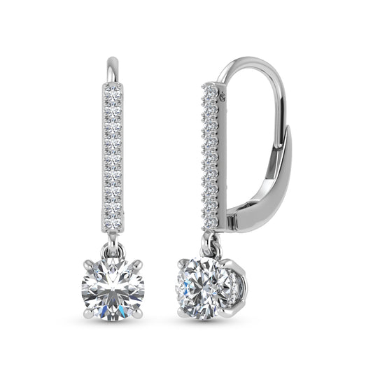 14K White Gold Lab Grown Diamond 2 Ct.Tw. Dangler Earrings