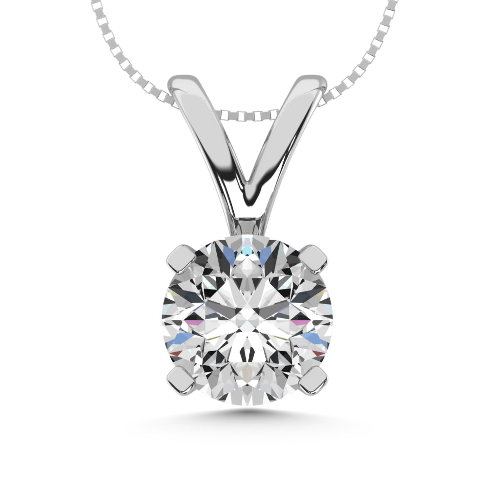 14K White Gold Lab Grown Diamond 1/4 Ct.Tw. Solitaire Pendant