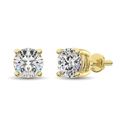 14K Yellow Gold Lab Grown Diamond 1/10 Ct.Tw. Solitaire Studs