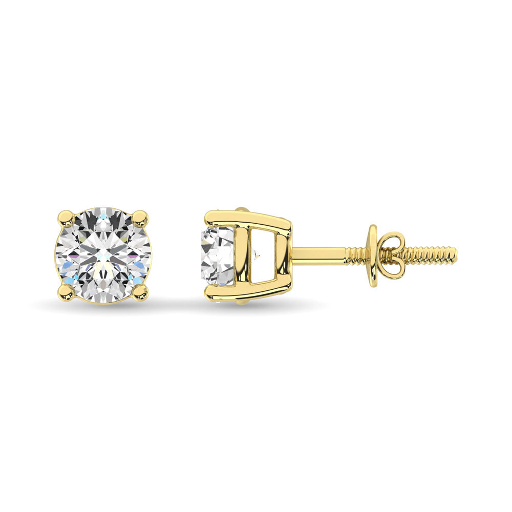 14K Yellow Gold Lab Grown Diamond 3/4 Ct.Tw. Solitaire Studs