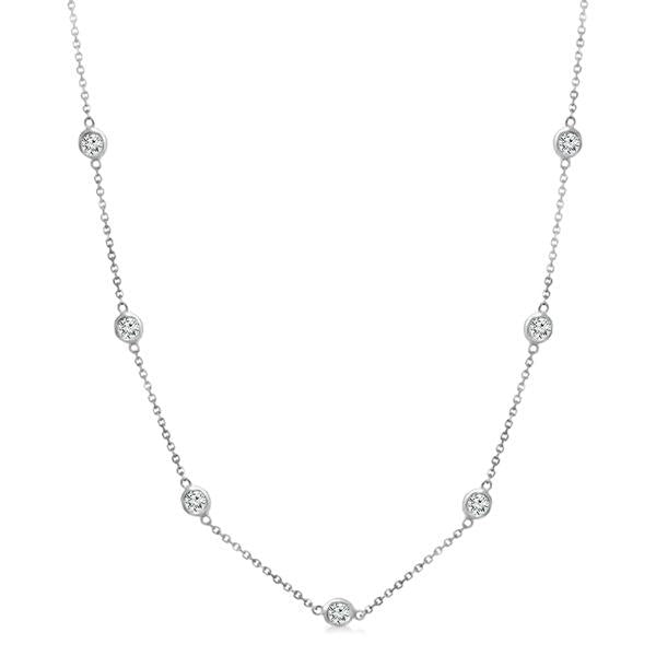 Diamond Necklace 1.5 ct tw 14k White Gold