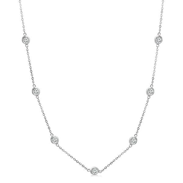 Diamond Necklace 2 ct tw 14k White Gold