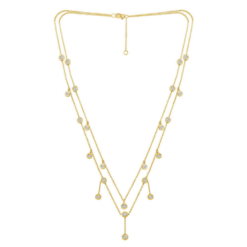 Diamond Fashion Necklace 3 ct tw 14k Yellow Gold