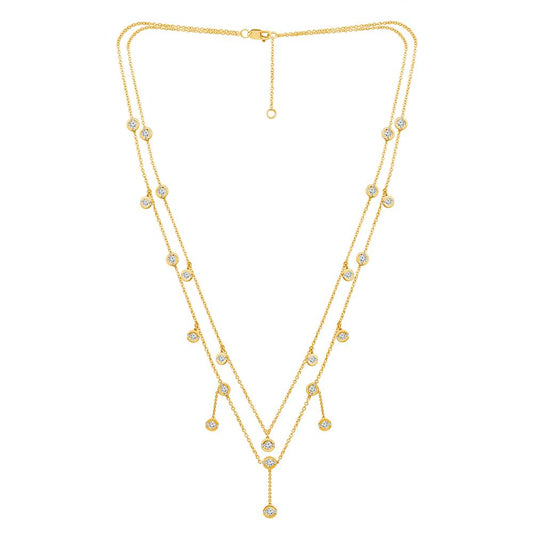 Diamond Fashion Necklace 3 ct tw 14k Yellow Gold