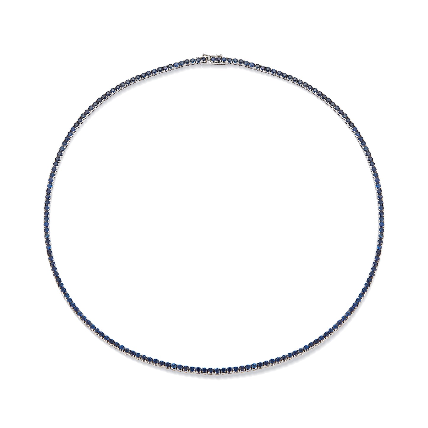 Blue Sapphire Tennis Necklace