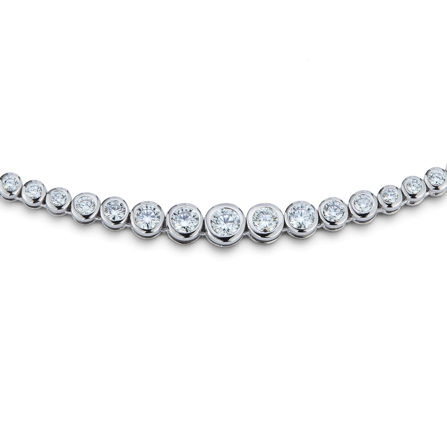 Graduating Diamond Bezel Tennis Necklace