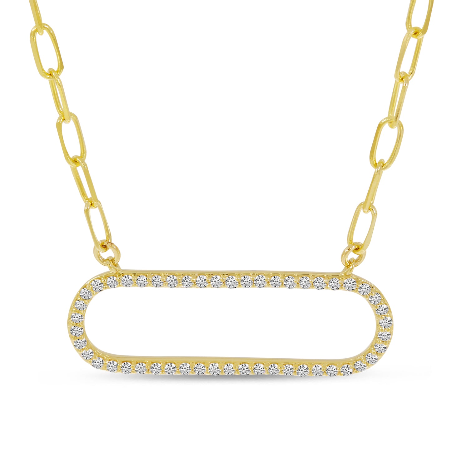 Brevani Diamond Paperclip Necklace