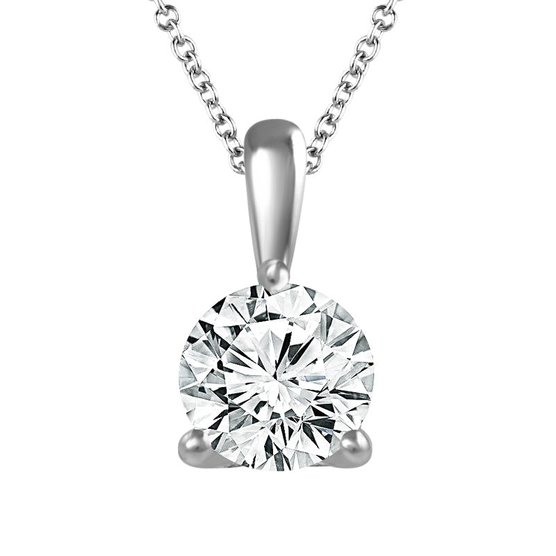 Diamond Solitaire Pendant 0.40 ct tw 14k White Gold