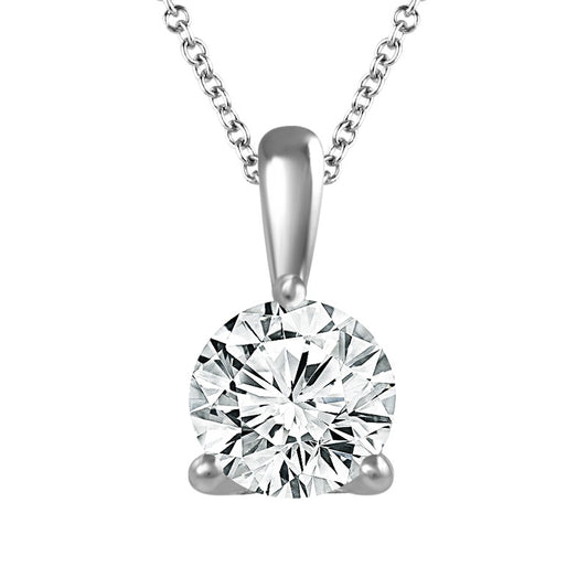 Diamond Solitaire Pendant 0.40 ct tw 14k White Gold