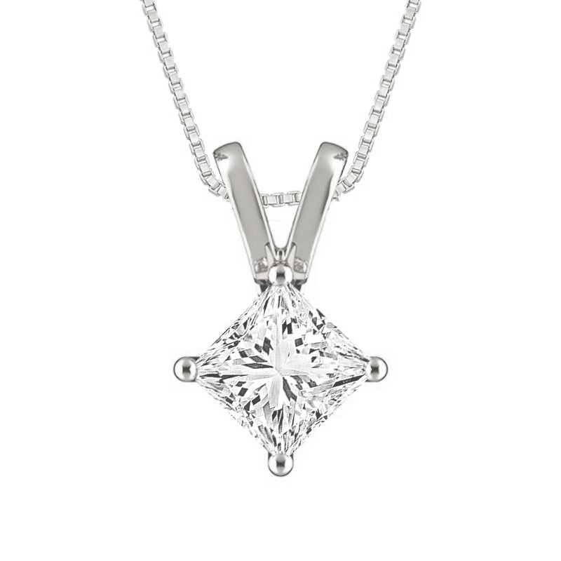 Diamond Solitaire Pendant 0.30 ct tw 14k White Gold