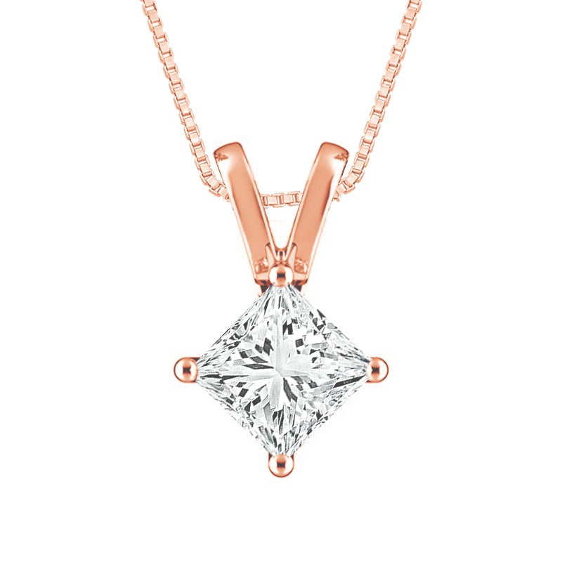 Diamond Solitaire Pendant 1 ct tw 14k White Gold