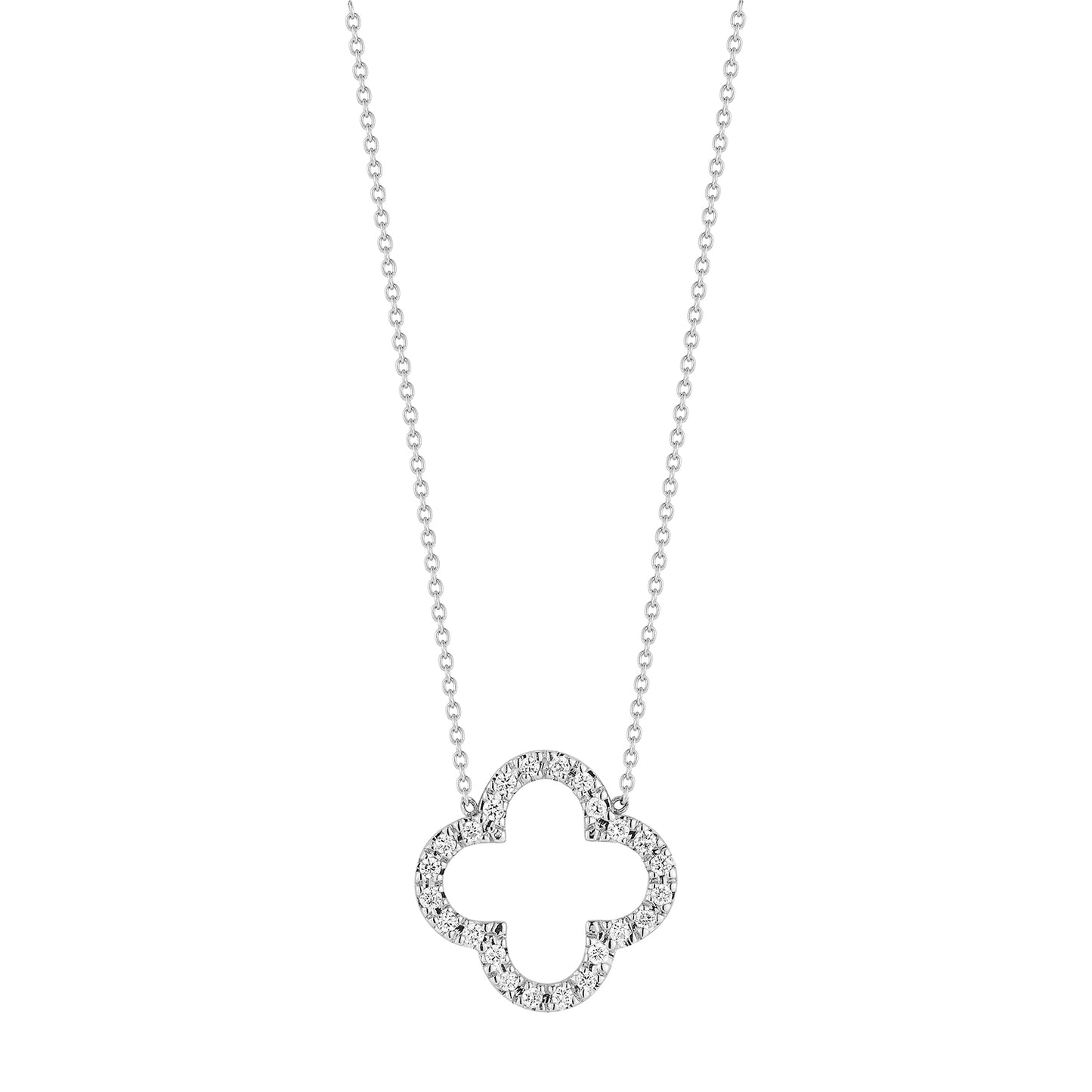 Open Diamond Clover Pendant