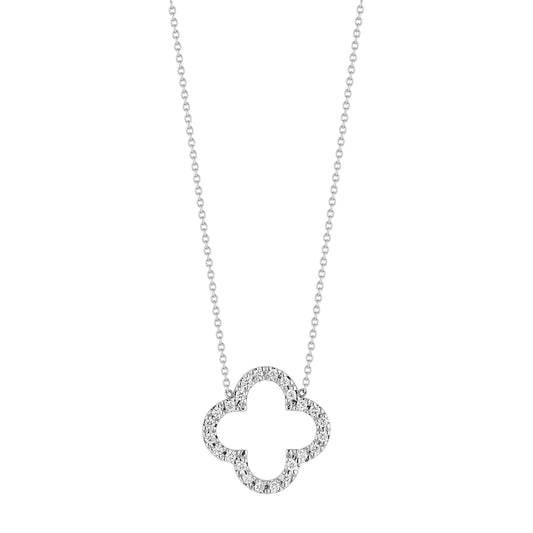 Open Diamond Clover Pendant