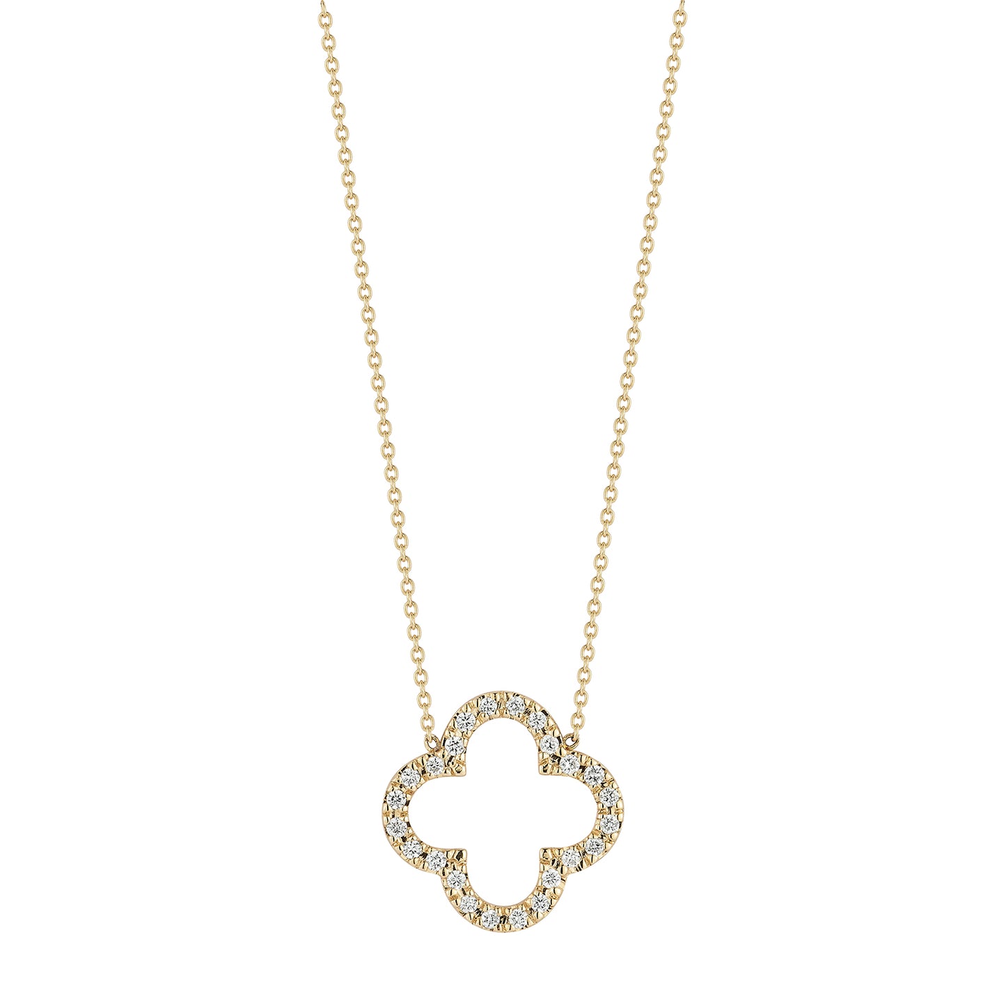 Open Diamond Clover Pendant