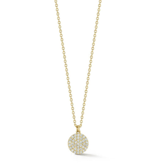 Pave Diamond Disc Pendant