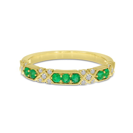 Brevani Diamond & Emerald Band