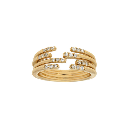 Multi Row with Diamonds Ring