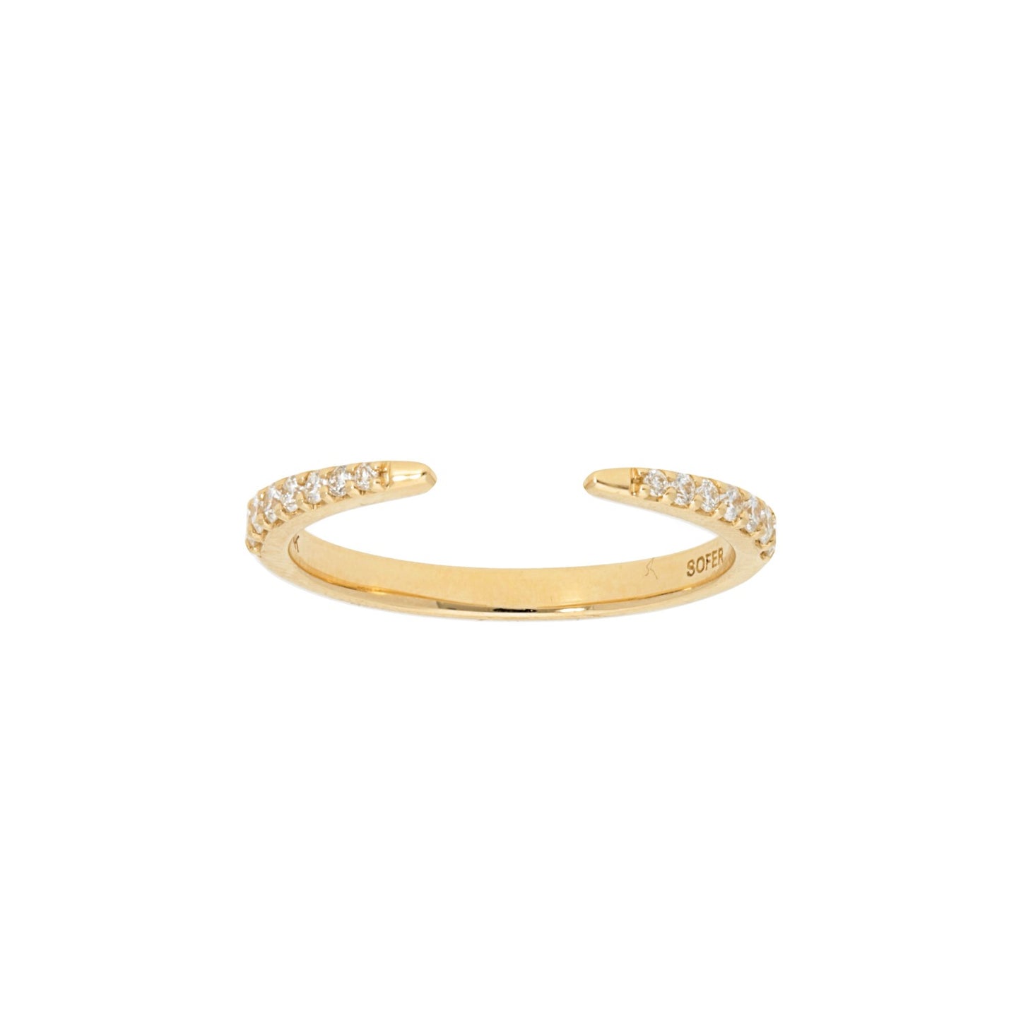 Pave Diamond Open Tipped Band