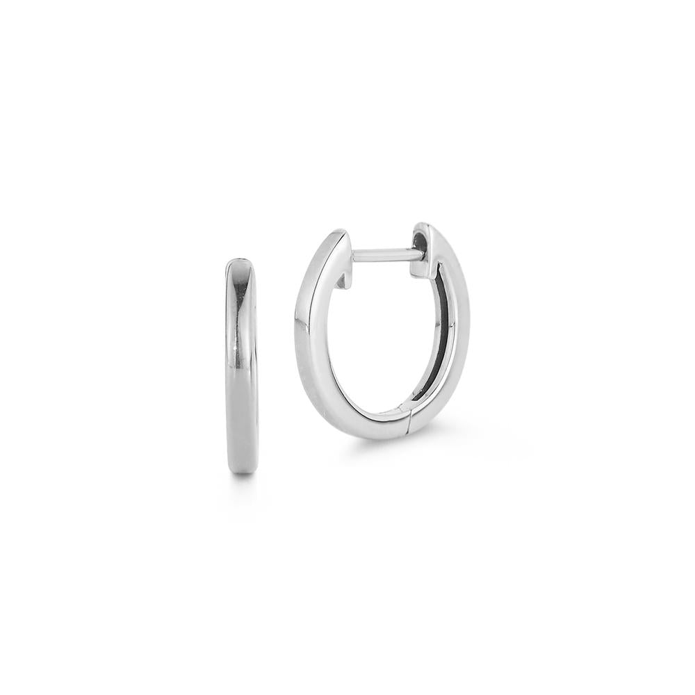 White Gold Huggie Earrings