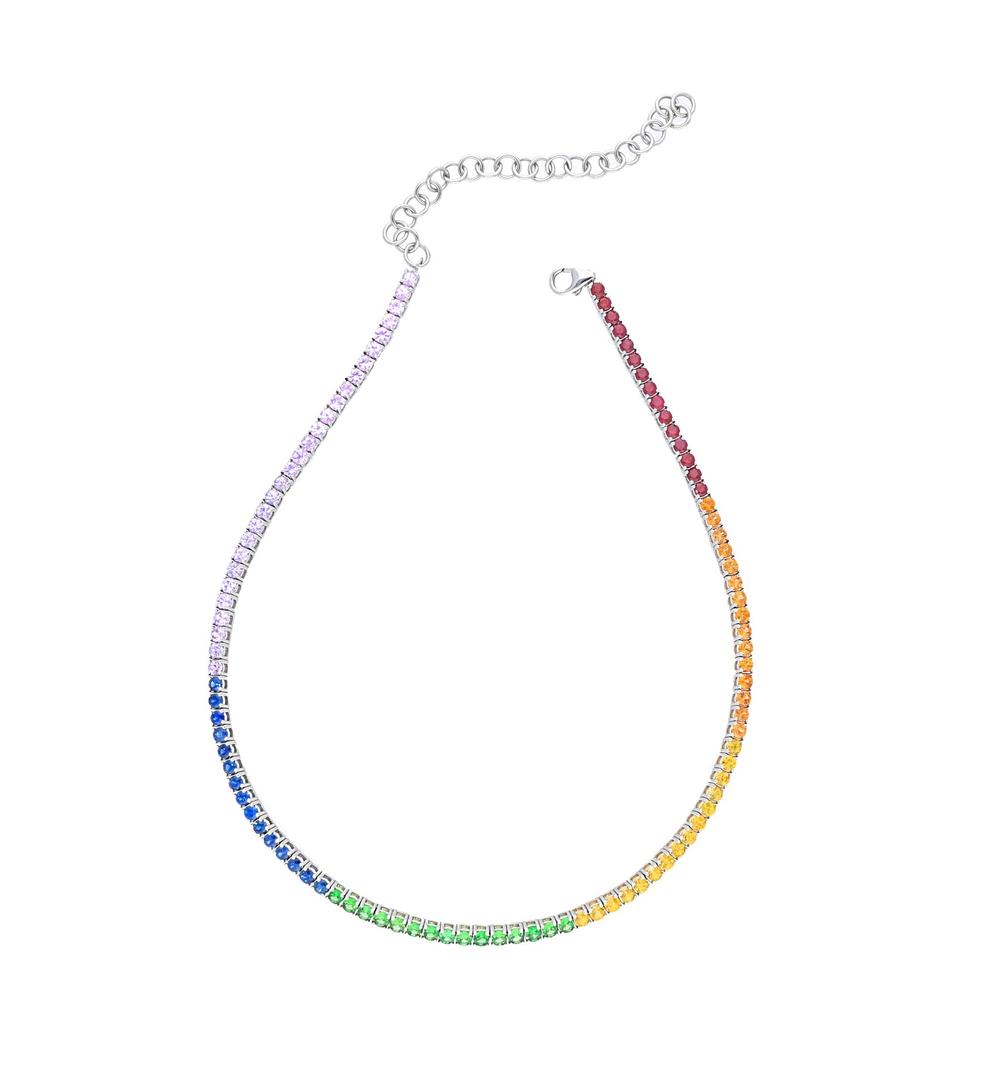 Rainbow Choker Tennis Necklace