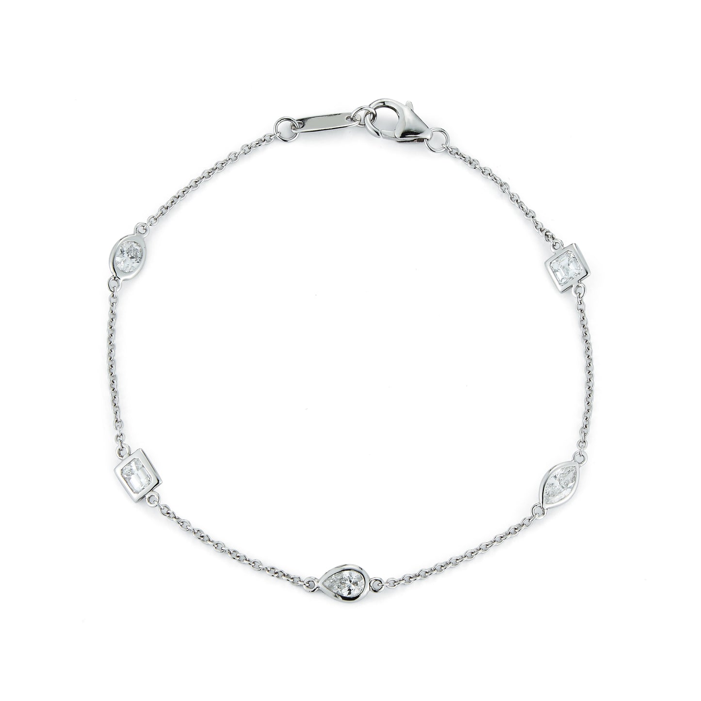 5 Multi Shape Plain Bezel Bracelet