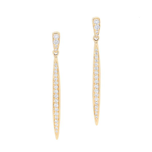 Pave Diamond Stiletto Drop Earrings