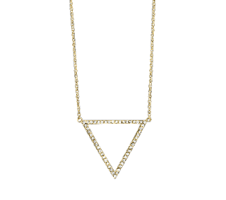 Open Pave Diamond Triangle Necklace