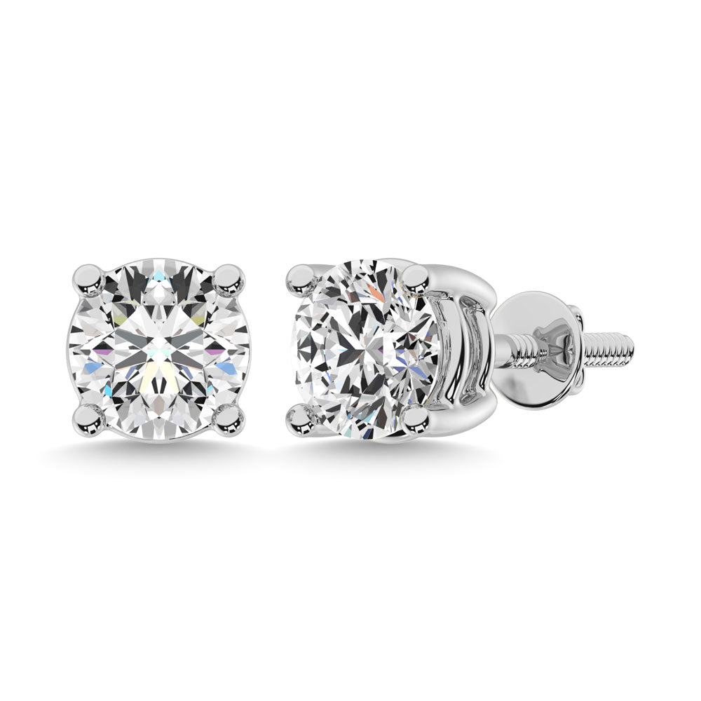 14K White Gold 1/10 Ct.Tw. Diamond Stud Earrings