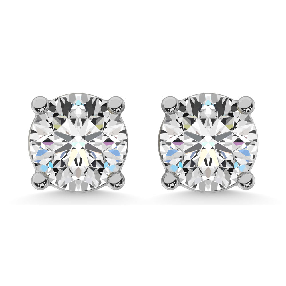 14K White Gold 7/8 Ct.Tw. Diamond Stud Earrings