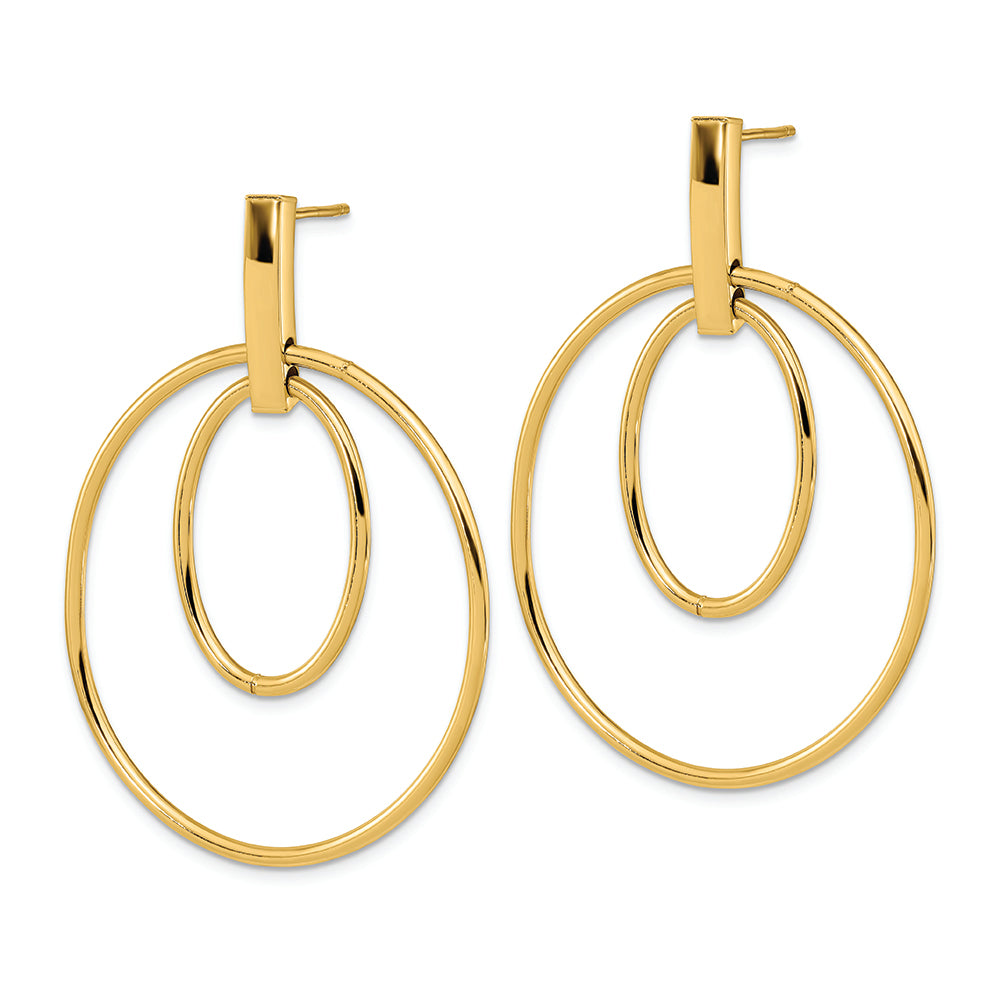 14k Polished Post Dangle Earrings